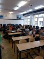 Lekcja w klasie 7B ramach projektu Erasmus+, "Big question”, fot. Teresa Lasowy