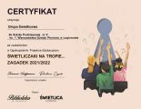 Certyfikaty projektu "Świetliczaki na tropie... zagadek", 